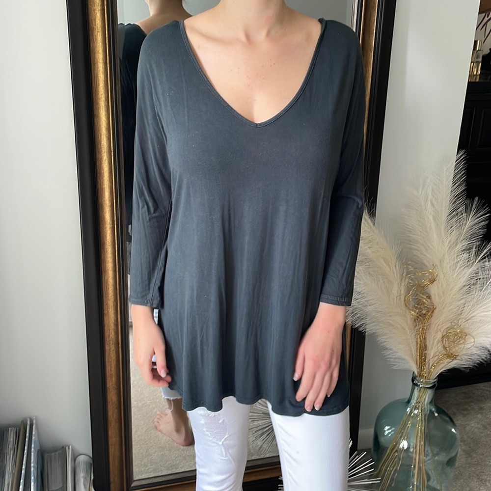 Super Soft 3/4 Length Sleeves with Back Detail Knit Top